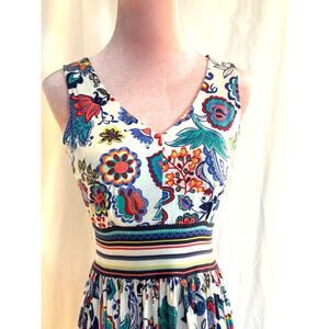 Milly Design Nation Sleeveless Maxi Dress Exposed Zipper Close Flower Print XS